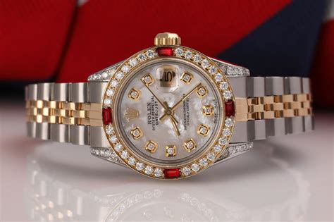 rolex watch with diamonds and rubies